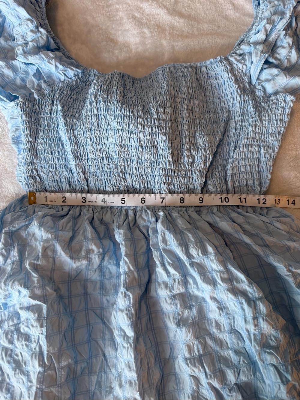 Simply Southern Light Blue Crinkle Ruffled Smocked Dress - Picture 12 of 14